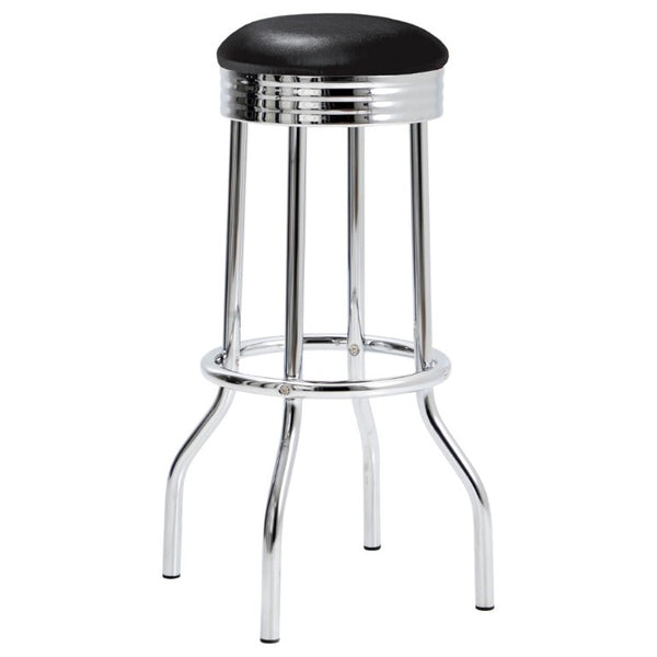English Elm Red Faux Leather Swivel Barstools Retro Diner Style Chrome Base Kitchen Set Black B2777P536403