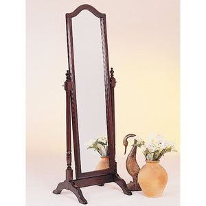 English Elm Meriwel Freestanding Cheval Mirror Arched Hardwood Frame Pivoting Full Length B2777P536405