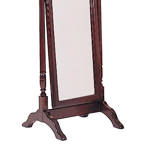 English Elm Meriwel Freestanding Cheval Mirror Arched Hardwood Frame Pivoting Full Length B2777P536405