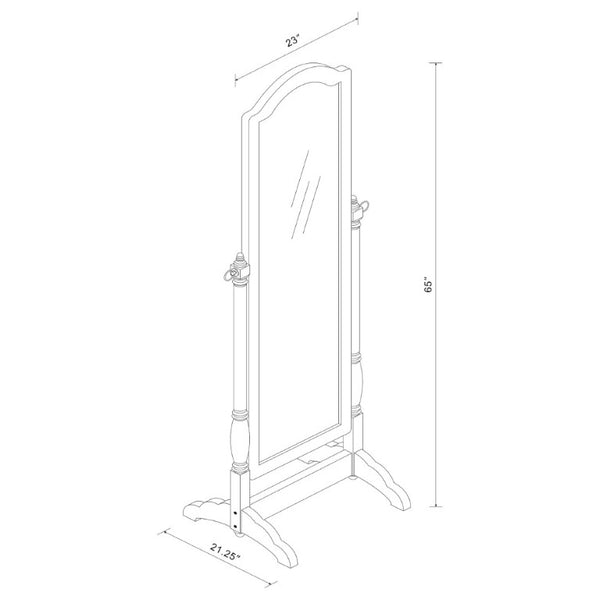 English Elm Meriwel Freestanding Cheval Mirror Arched Hardwood Frame Pivoting Full Length B2777P536405
