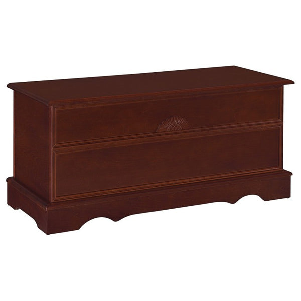English Elm Warm Brown Solid Cedar Storage Chest Aromatic Floral Carved Bedroom Trunk B2777P536413