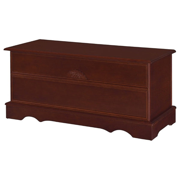English Elm Warm Brown Solid Cedar Storage Chest Aromatic Floral Carved Bedroom Trunk B2777P536413