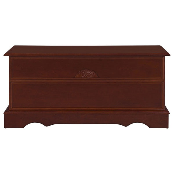 English Elm Warm Brown Solid Cedar Storage Chest Aromatic Floral Carved Bedroom Trunk B2777P536413