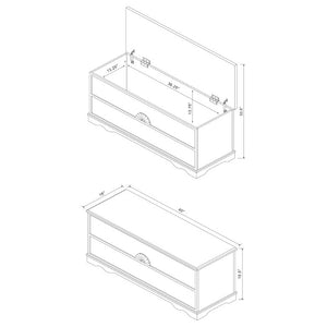 English Elm Honey Finished Aromatic Cedar Storage Chest with Carved Floral Motif and Scalloped Base B2777P536414