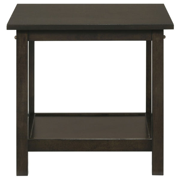 English Elm Dark Merlot 3 Piece Coffee and End Table Set with X Frame Design Open Shelves B2777P536415