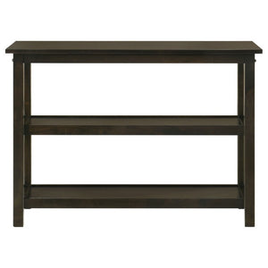 English Elm Deep Merlot Finish Console Table with X Panel Design and Two Open Storage Shelves B2777P536416