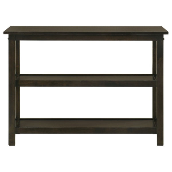 English Elm Deep Merlot Finish Console Table with X Panel Design and Two Open Storage Shelves B2777P536416
