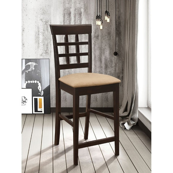 English Elm Beige Fabric Hardwood Counter Stools Set of Two for Kitchen or Breakfast Nook B2777P536417