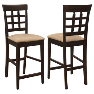 English Elm Beige Fabric Hardwood Counter Stools Set of Two for Kitchen or Breakfast Nook B2777P536417