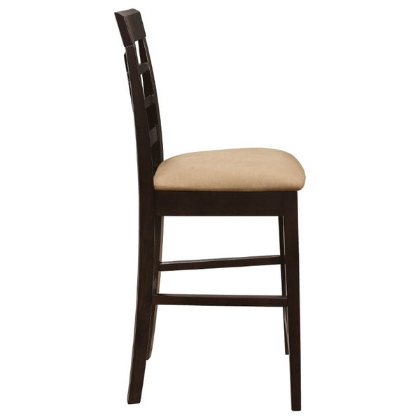 English Elm Beige Fabric Hardwood Counter Stools Set of Two for Kitchen or Breakfast Nook B2777P536417