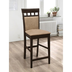 English Elm Beige Microfiber Upholstered Counter Stools Set of Two with Hardwood Frame B2777P536418