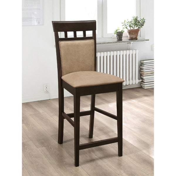 English Elm Beige Microfiber Upholstered Counter Stools Set of Two with Hardwood Frame B2777P536418