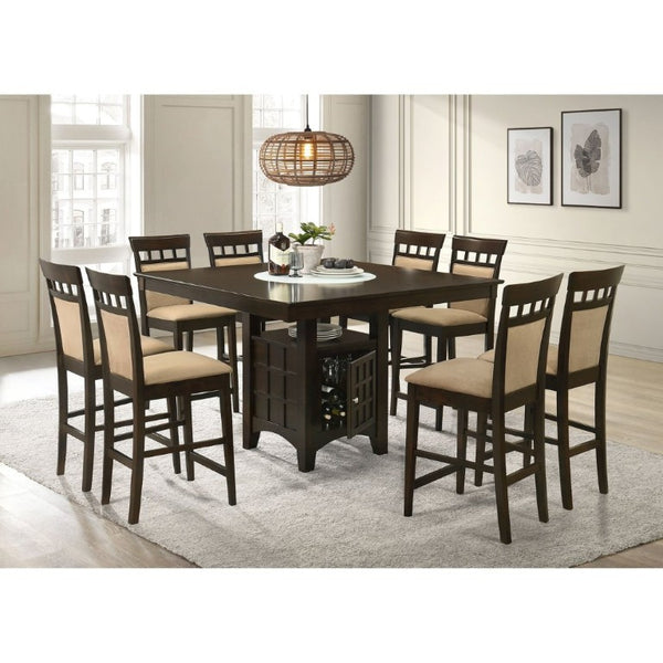 English Elm Beige Microfiber Upholstered Counter Stools Set of Two with Hardwood Frame B2777P536418