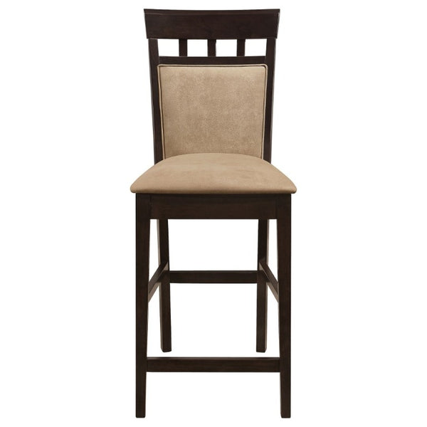 English Elm Beige Microfiber Upholstered Counter Stools Set of Two with Hardwood Frame B2777P536418