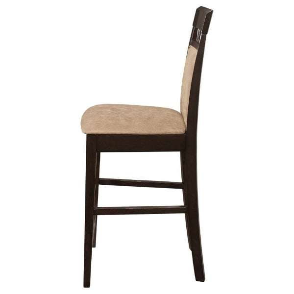English Elm Beige Microfiber Upholstered Counter Stools Set of Two with Hardwood Frame B2777P536418