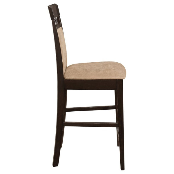 English Elm Beige Microfiber Upholstered Counter Stools Set of Two with Hardwood Frame B2777P536418