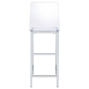 English Elm Clear Acrylic and Chrome Barstools Set of 2 for Kitchen Island or Home Bar B2777P536419