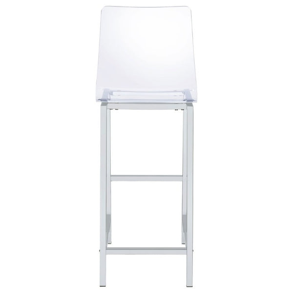 English Elm Clear Acrylic and Chrome Barstools Set of 2 for Kitchen Island or Home Bar B2777P536419