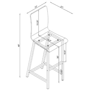 English Elm Clear Acrylic and Chrome Barstools Set of 2 for Kitchen Island or Home Bar B2777P536419