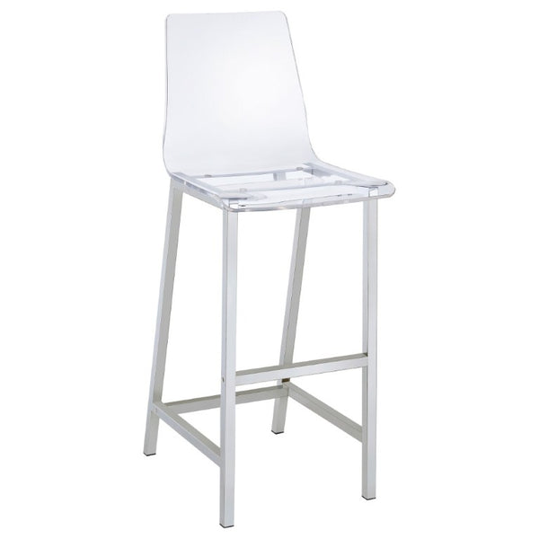 English Elm Clear Acrylic and Chrome Barstools Set of 2 for Kitchen Island or Home Bar B2777P536419