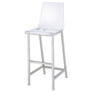 English Elm Clear Acrylic and Chrome Barstools Set of 2 for Kitchen Island or Home Bar B2777P536419