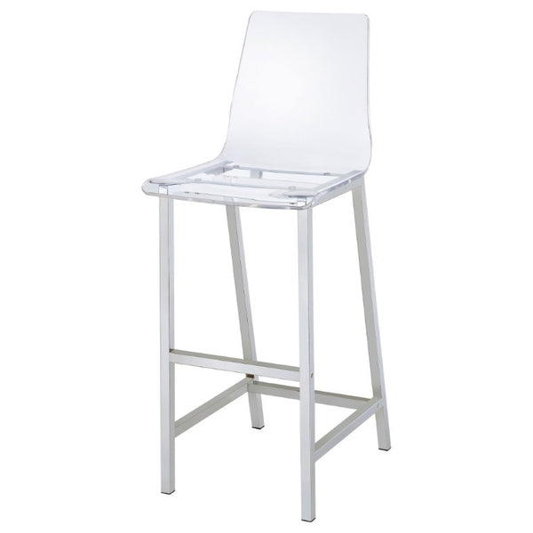 English Elm Clear Acrylic and Chrome Barstools Set of 2 for Kitchen Island or Home Bar B2777P536419