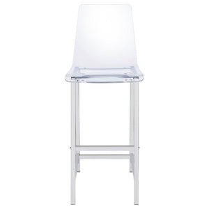 English Elm Clear Acrylic and Chrome Barstools Set of 2 for Kitchen Island or Home Bar B2777P536419
