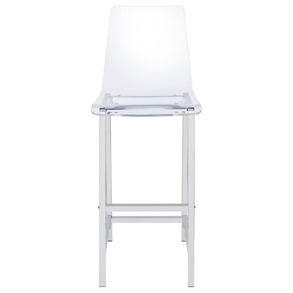 English Elm Clear Acrylic and Chrome Barstools Set of 2 for Kitchen Island or Home Bar B2777P536419
