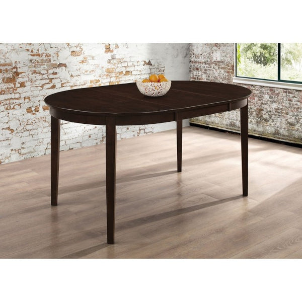 English Elm Cappuccino Hardwood Oval Extendable Dining Table Seats Four to Six in Contemporary Style B2777P536420