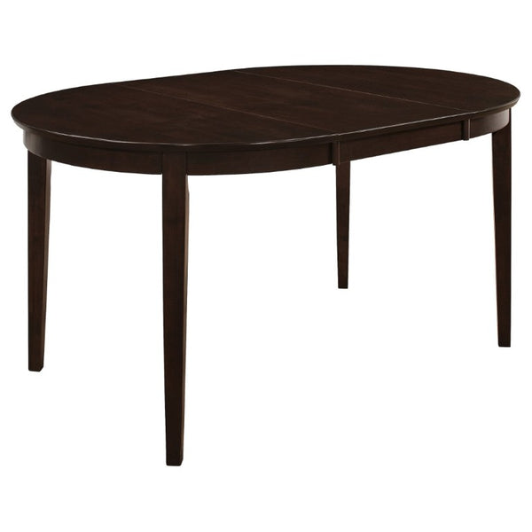 English Elm Cappuccino Hardwood Oval Extendable Dining Table Seats Four to Six in Contemporary Style B2777P536420