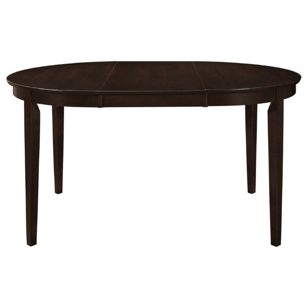 English Elm Cappuccino Hardwood Oval Extendable Dining Table Seats Four to Six in Contemporary Style B2777P536420
