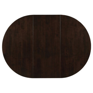 English Elm Cappuccino Hardwood Oval Extendable Dining Table Seats Four to Six in Contemporary Style B2777P536420