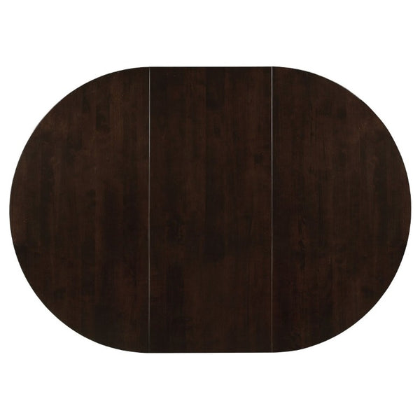 English Elm Cappuccino Hardwood Oval Extendable Dining Table Seats Four to Six in Contemporary Style B2777P536420