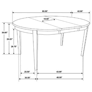 English Elm Cappuccino Hardwood Oval Extendable Dining Table Seats Four to Six in Contemporary Style B2777P536420