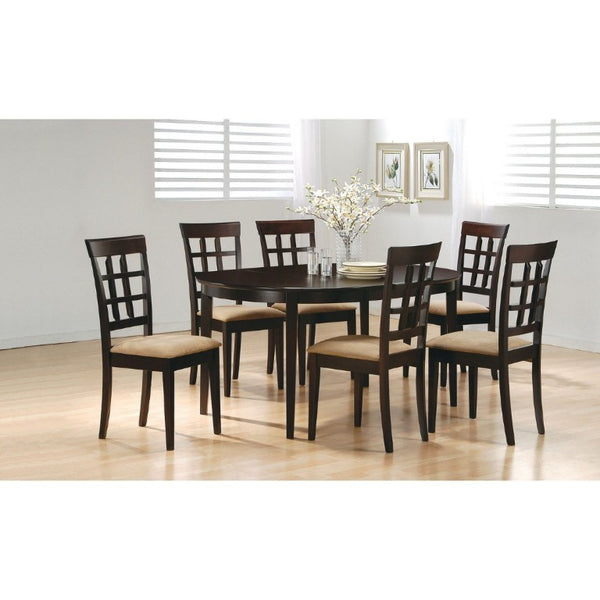 English Elm Cappuccino Hardwood Oval Extendable Dining Table Seats Four to Six in Contemporary Style B2777P536420