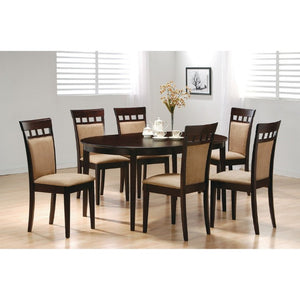 English Elm Cappuccino Hardwood Oval Extendable Dining Table Seats Four to Six in Contemporary Style B2777P536420