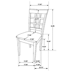 English Elm Cappuccino Hardwood Lattice Back Dining Chairs with Beige Upholstered Seats Set of Two B2777P536421