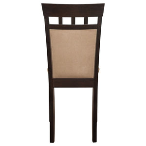 English Elm Beige Microfiber Dining Side Chairs Set of Two with Hardwood Slatted Back Support B2777P536422
