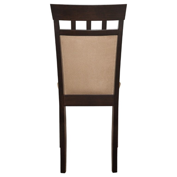 English Elm Beige Microfiber Dining Side Chairs Set of Two with Hardwood Slatted Back Support B2777P536422