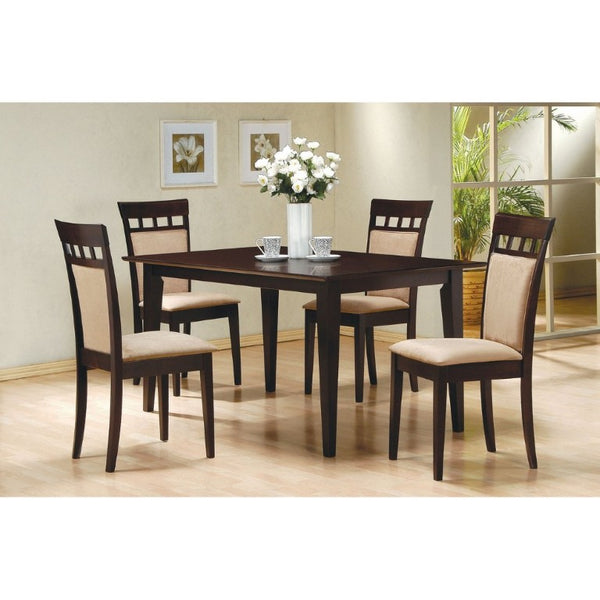 English Elm Beige Microfiber Dining Side Chairs Set of Two with Hardwood Slatted Back Support B2777P536422