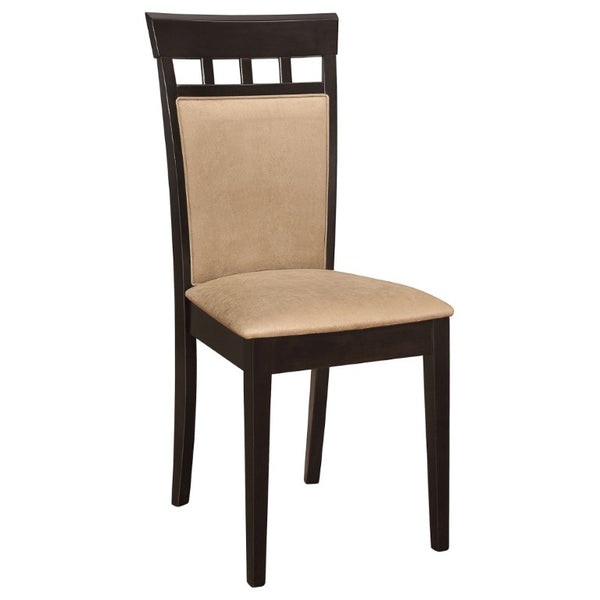 English Elm Beige Microfiber Dining Side Chairs Set of Two with Hardwood Slatted Back Support B2777P536422