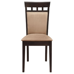 English Elm Beige Microfiber Dining Side Chairs Set of Two with Hardwood Slatted Back Support B2777P536422