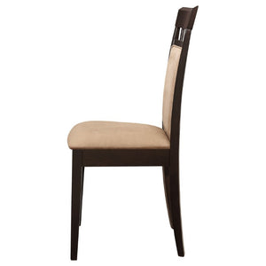 English Elm Beige Microfiber Dining Side Chairs Set of Two with Hardwood Slatted Back Support B2777P536422