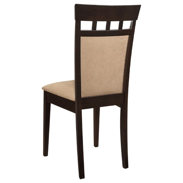 English Elm Beige Microfiber Dining Side Chairs Set of Two with Hardwood Slatted Back Support B2777P536422