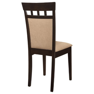English Elm Beige Microfiber Dining Side Chairs Set of Two with Hardwood Slatted Back Support B2777P536422