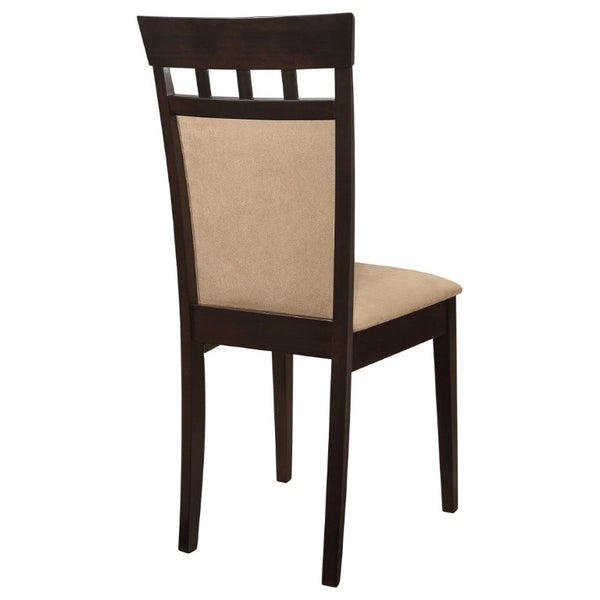 English Elm Beige Microfiber Dining Side Chairs Set of Two with Hardwood Slatted Back Support B2777P536422