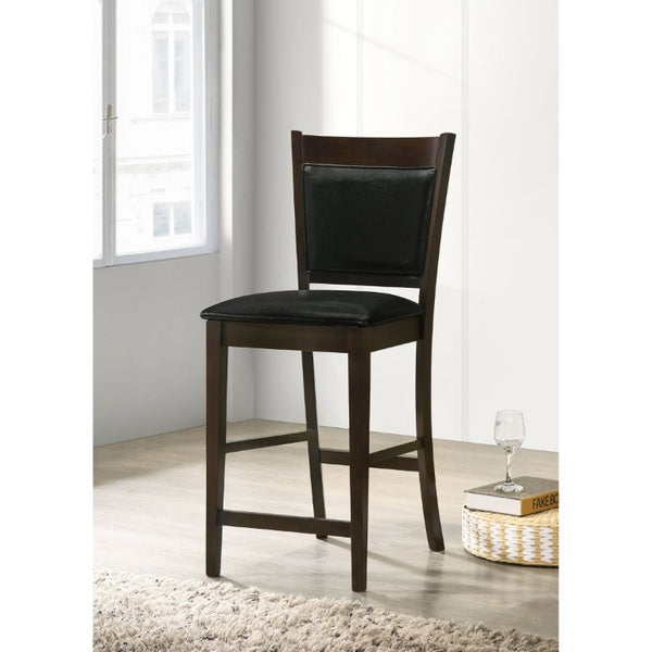 English Elm Black Leatherette Counter Stools Set of Two with Espresso Hardwood Frame B2777P536423
