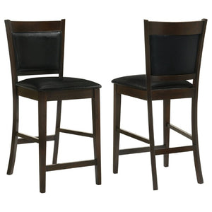 English Elm Black Leatherette Counter Stools Set of Two with Espresso Hardwood Frame B2777P536423