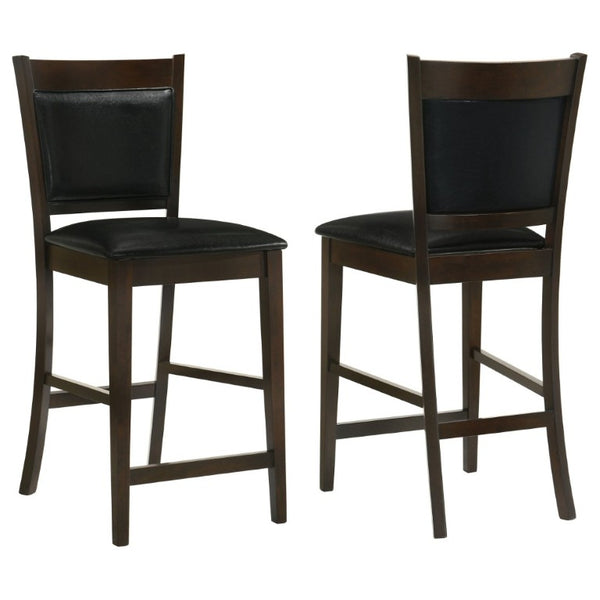 English Elm Black Leatherette Counter Stools Set of Two with Espresso Hardwood Frame B2777P536423
