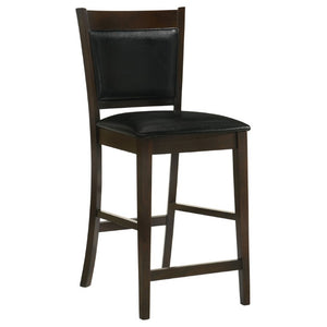 English Elm Black Leatherette Counter Stools Set of Two with Espresso Hardwood Frame B2777P536423